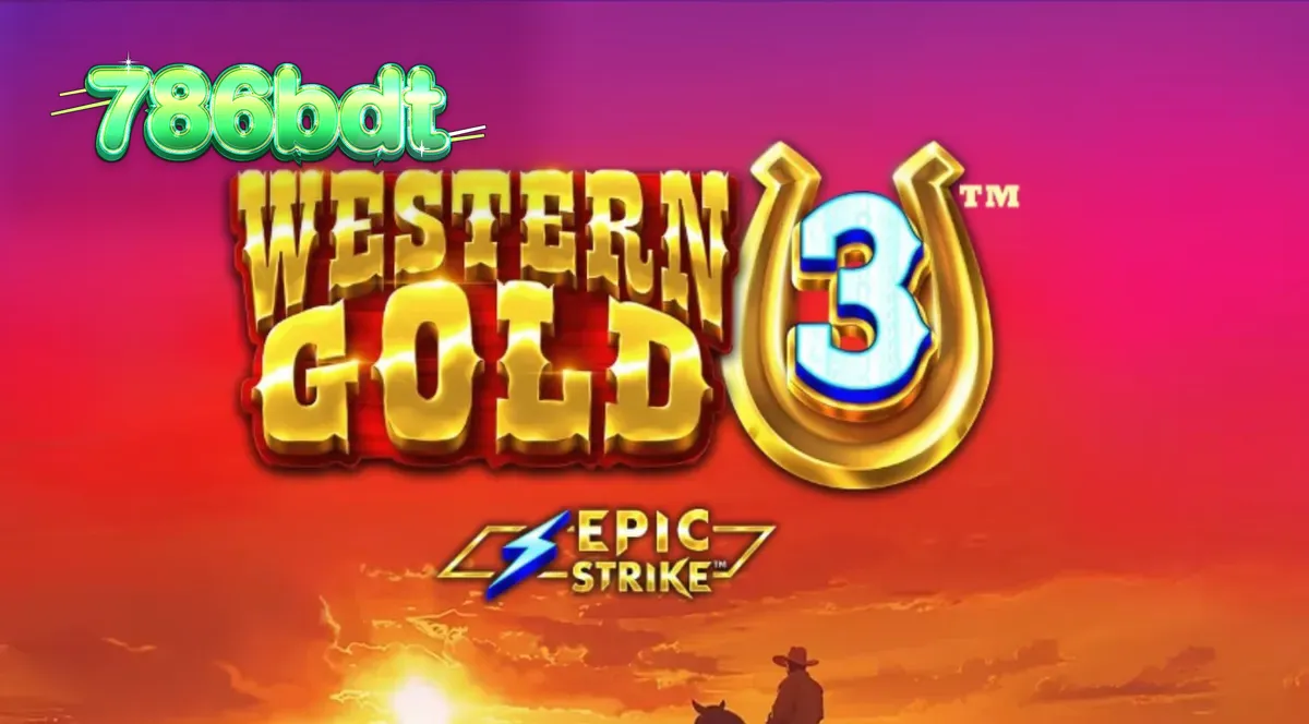 Western Gold 3 slot game interface featuring cowboy theme and gold symbols